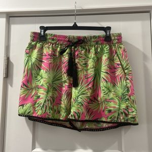 RESERVED tropical shorts with tassels Excellent condition pink black green sz 6